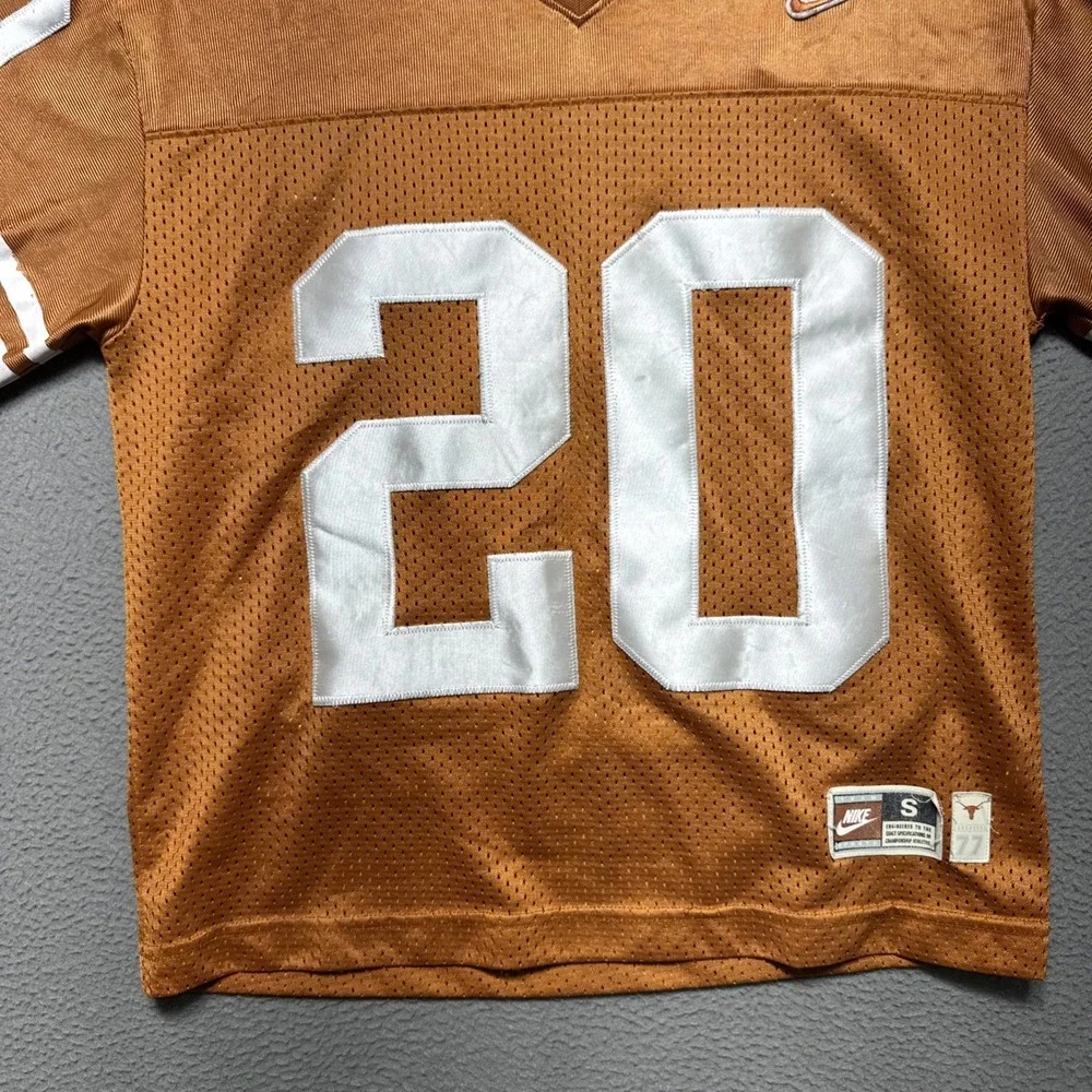 VTG Texas Longhorns Nike Earl Campbell Jersey Youth Size Small Grunge Distressed
